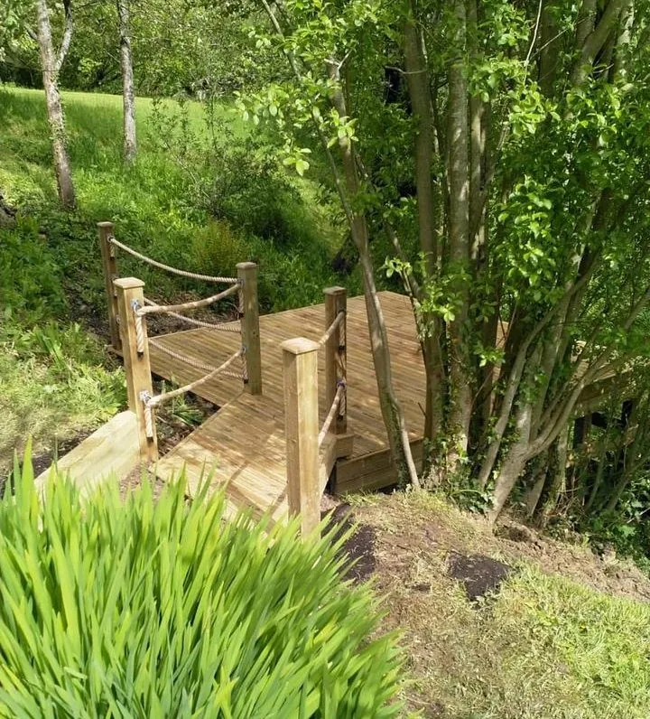 Decking above the stream
