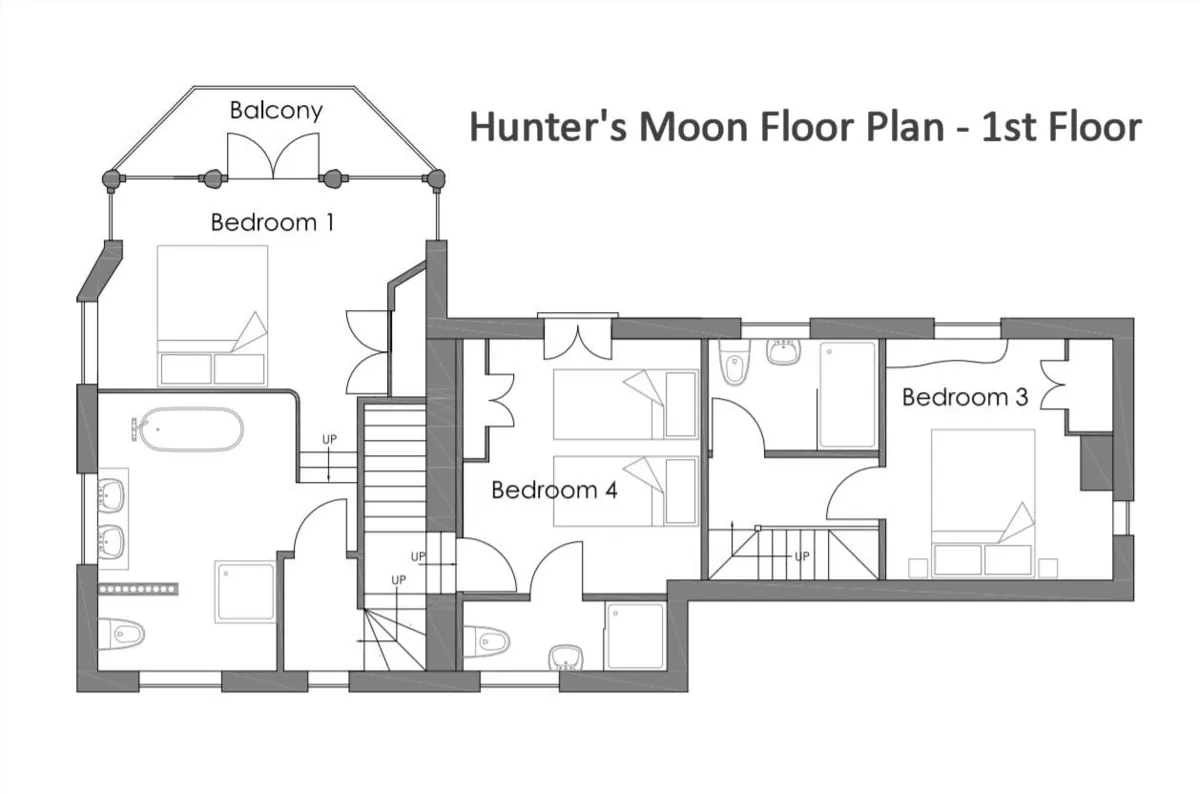 First floor plan of Hunter's Moon