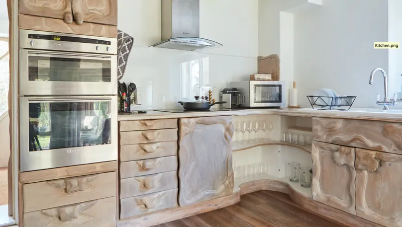 Hand-built kitchen cabinets
