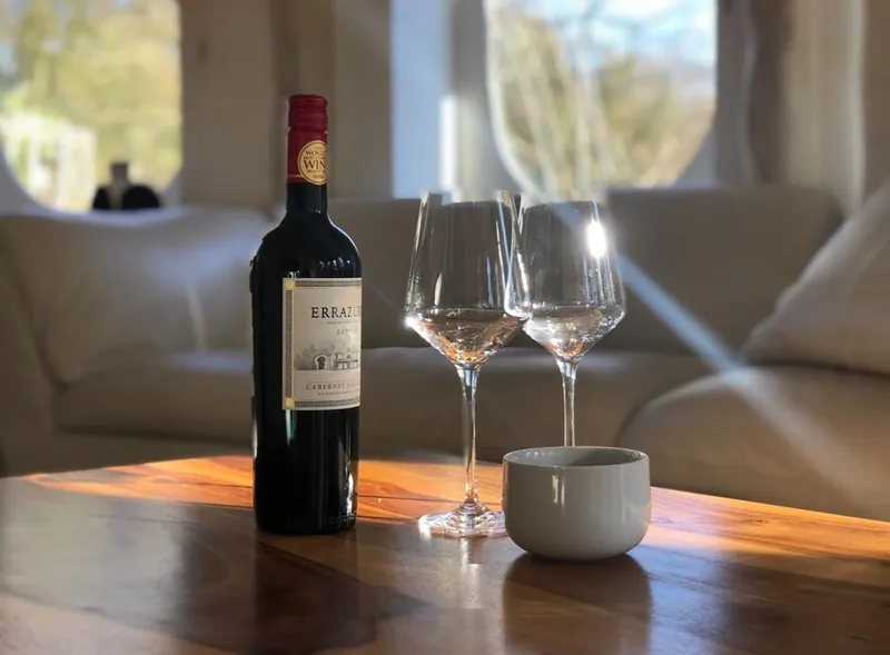 Wine glasses on the dining table